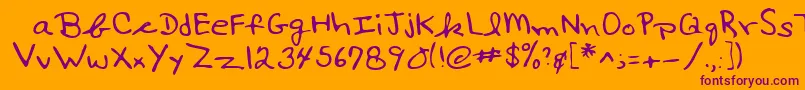 Lehn017 Font – Purple Fonts on Orange Background