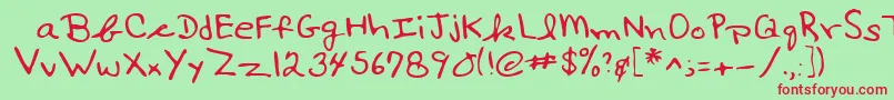 Lehn017 Font – Red Fonts on Green Background