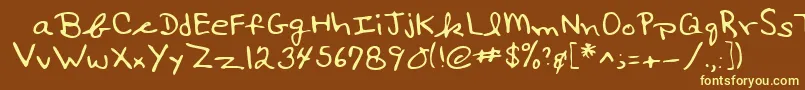 Lehn017 Font – Yellow Fonts on Brown Background