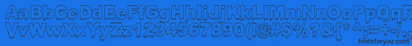 BloodyStumpGutted Font – Black Fonts on Blue Background