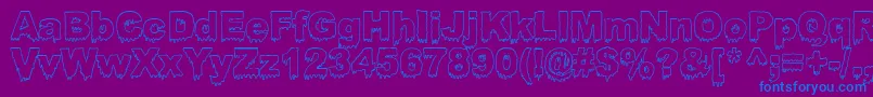 BloodyStumpGutted Font – Blue Fonts on Purple Background