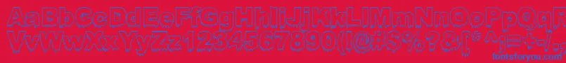 BloodyStumpGutted Font – Blue Fonts on Red Background