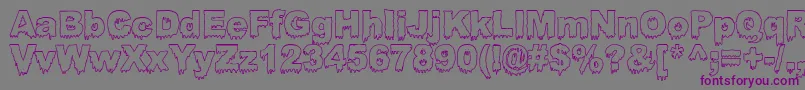 BloodyStumpGutted Font – Purple Fonts on Gray Background