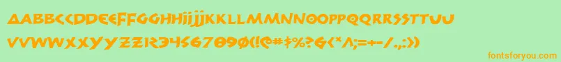 300trojanse Font – Orange Fonts on Green Background