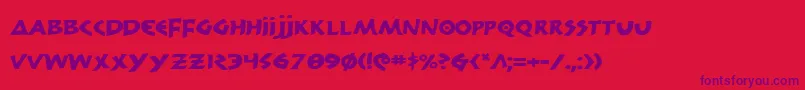 300trojanse-Schriftart – Violette Schriften auf rotem Hintergrund