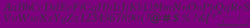 NewJournalItalic.001.001-fontti – mustat fontit violetilla taustalla