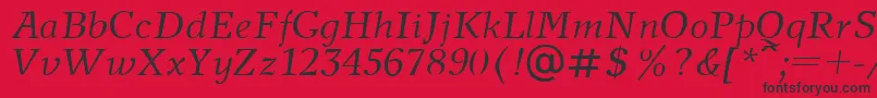 フォントNewJournalItalic.001.001 – 赤い背景に黒い文字