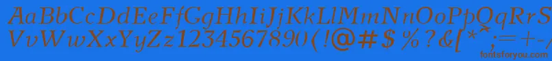 NewJournalItalic.001.001 Font – Brown Fonts on Blue Background