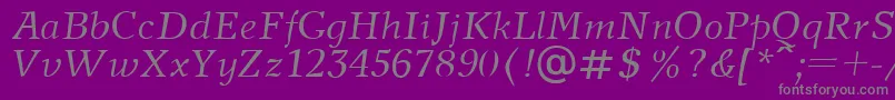 NewJournalItalic.001.001 Font – Gray Fonts on Purple Background