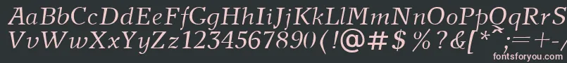 NewJournalItalic.001.001フォントについての詳細 フォントNewJournalItalic.001.001 – 黒い背景にピンクのフォント
