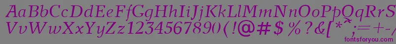 NewJournalItalic.001.001 Font – Purple Fonts on Gray Background