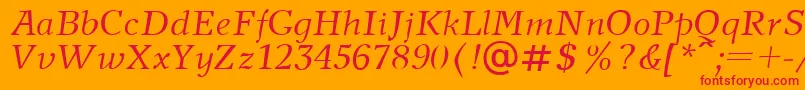 NewJournalItalic.001.001 Font – Red Fonts on Orange Background