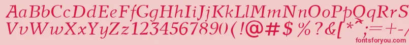 NewJournalItalic.001.001 Font – Red Fonts on Pink Background