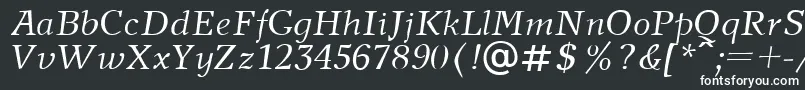 Шрифт NewJournalItalic.001.001 – белые шрифты на чёрном фоне