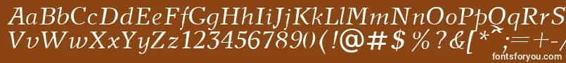 NewJournalItalic.001.001 Font – White Fonts on Brown Background