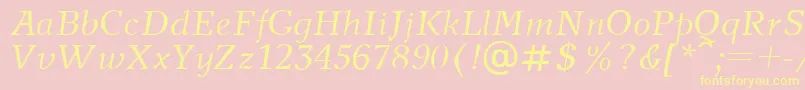 NewJournalItalic.001.001 Font – Yellow Fonts on Pink Background