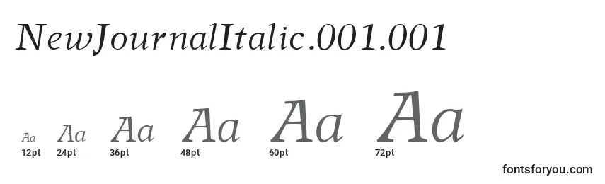 NewJournalItalic.001.001 Font Sizes