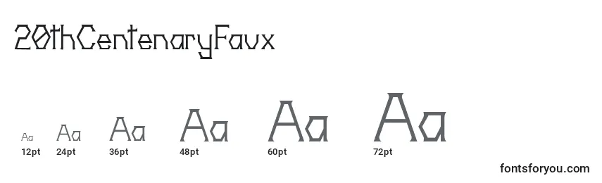 Размеры шрифта 20thCentenaryFaux