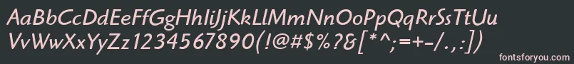 Czcionka HighlanderItcBookItalic – różowe czcionki na czarnym tle