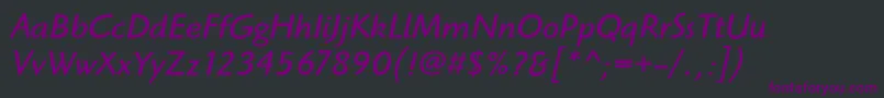 フォントHighlanderItcBookItalic – 黒い背景に紫のフォント