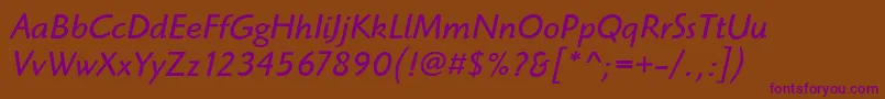 Шрифт HighlanderItcBookItalic – фиолетовые шрифты на коричневом фоне