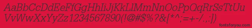 GlyphaltstdLightoblique Font – Black Fonts on Red Background