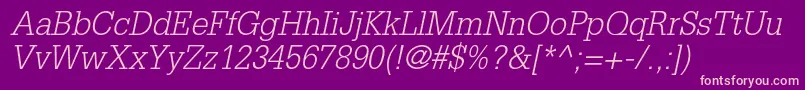 GlyphaltstdLightoblique Font – Pink Fonts on Purple Background