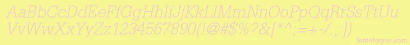 GlyphaltstdLightoblique Font – Pink Fonts on Yellow Background