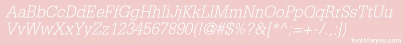 GlyphaltstdLightoblique Font – White Fonts on Pink Background