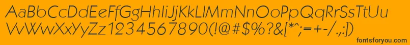 KoblenzserialXlightItalic-Schriftart – Schwarze Schriften auf orangefarbenem Hintergrund