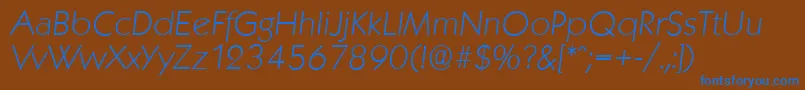 Шрифт KoblenzserialXlightItalic – синие шрифты на коричневом фоне