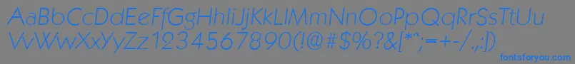 KoblenzserialXlightItalic-fontti – siniset fontit harmaalla taustalla