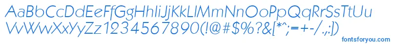Шрифт KoblenzserialXlightItalic – синие шрифты