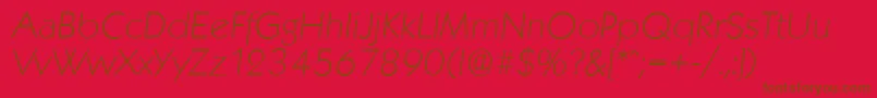 Fonte KoblenzserialXlightItalic – fontes marrons em um fundo vermelho