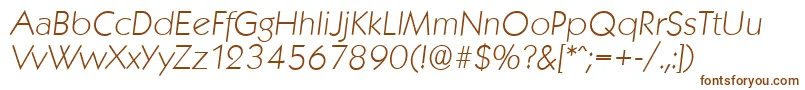 Шрифт KoblenzserialXlightItalic – коричневые шрифты на белом фоне