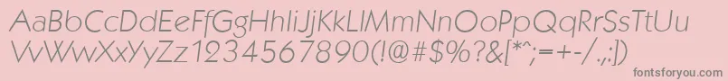 KoblenzserialXlightItalic Font – Gray Fonts on Pink Background