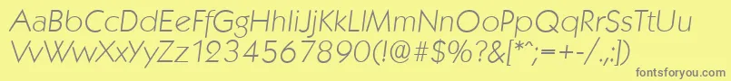 KoblenzserialXlightItalic Font – Gray Fonts on Yellow Background