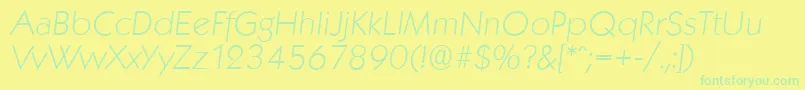 KoblenzserialXlightItalic Font – Green Fonts on Yellow Background