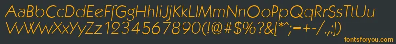 Шрифт KoblenzserialXlightItalic – оранжевые шрифты на чёрном фоне