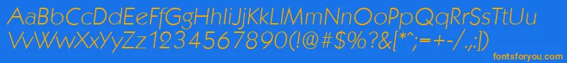 Шрифт KoblenzserialXlightItalic – оранжевые шрифты на синем фоне