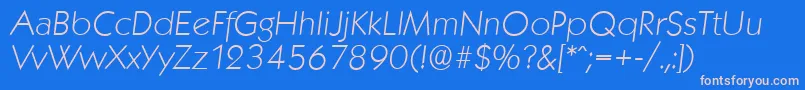 KoblenzserialXlightItalic Font – Pink Fonts on Blue Background