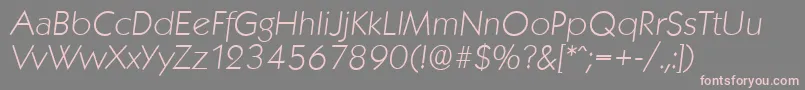 KoblenzserialXlightItalic-fontti – vaaleanpunaiset fontit harmaalla taustalla