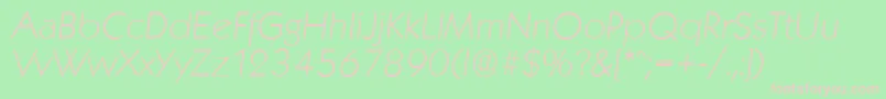 Шрифт KoblenzserialXlightItalic – розовые шрифты на зелёном фоне