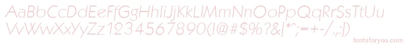 KoblenzserialXlightItalic-fontti – vaaleanpunaiset fontit valkoisella taustalla