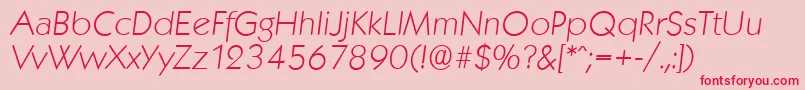 KoblenzserialXlightItalic Font – Red Fonts on Pink Background