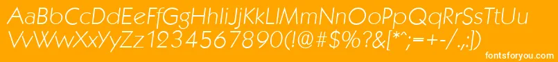 Шрифт KoblenzserialXlightItalic – белые шрифты на оранжевом фоне