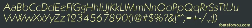 KoblenzserialXlightItalic Font – Yellow Fonts on Black Background