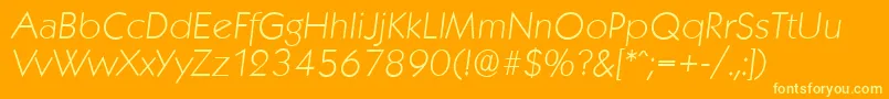 KoblenzserialXlightItalic Font – Yellow Fonts on Orange Background