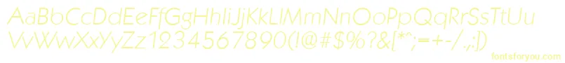 フォントKoblenzserialXlightItalic – 白い背景に黄色の文字