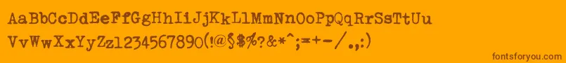 UraniaPiccola1933 Font – Brown Fonts on Orange Background